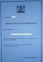 Certificate of incorporation